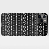 Aztec Shapes Muster Weiß Grau Schwarz iPhone Hülle (Rückseite (Horizontal))