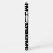 Aztec Shapes Muster Weiß Grau Schwarz iPhone Hülle (Linke Seite)