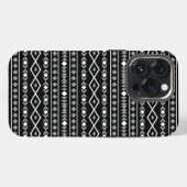 Aztec Shapes Muster Weiß Grau Schwarz iPhone Hülle (Rückseite (Horizontal))
