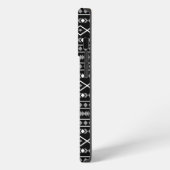 Aztec Shapes Muster Weiß Grau Schwarz iPhone Hülle (Linke Seite)