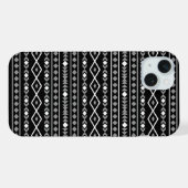 Aztec Shapes Muster Weiß Grau Schwarz iPhone Hülle (Rückseite (Horizontal))