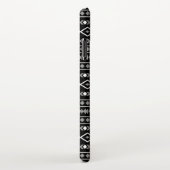 Aztec Shapes Muster Weiß Grau Schwarz iPhone Hülle (Rechte Seite)