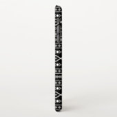 Aztec Shapes Muster Weiß Grau Schwarz iPhone Hülle (Linke Seite)