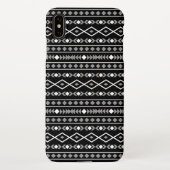 Aztec Shapes Muster Weiß Grau Schwarz iPhone Hülle (Rückseite)