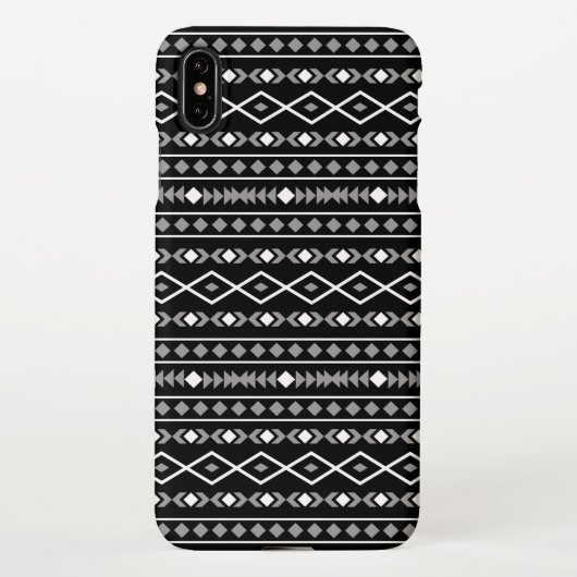 Aztec Shapes Muster Weiß Grau Schwarz iPhone Hülle (Rückseite)