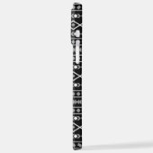 Aztec Shapes Muster Weiß Grau Schwarz iPhone Hülle (Linke Seite)