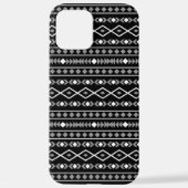 Aztec Shapes Muster Weiß Grau Schwarz iPhone Hülle (Rückseite)