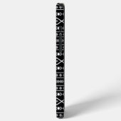 Aztec Shapes Muster Weiß Grau Schwarz iPhone Hülle (Linke Seite)