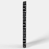 Aztec Shapes Muster Weiß Grau Schwarz iPhone Hülle (Rechte Seite)