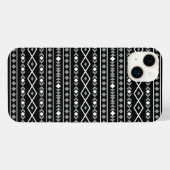Aztec Shapes Muster Weiß Grau Schwarz iPhone Hülle (Rückseite (Horizontal))