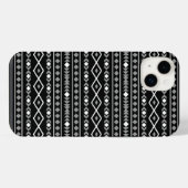 Aztec Shapes Muster Weiß Grau Schwarz iPhone Hülle (Rückseite (Horizontal))