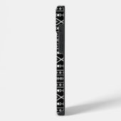 Aztec Shapes Muster Weiß Grau Schwarz iPhone Hülle (Linke Seite)