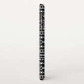 Aztec Shapes Muster Weiß Grau Schwarz iPhone Hülle (Linke Seite)