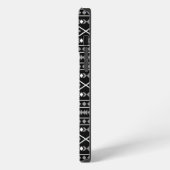 Aztec Shapes Muster Weiß Grau Schwarz iPhone Hülle (Linke Seite)