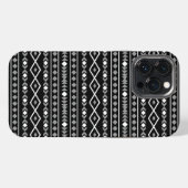 Aztec Shapes Muster Weiß Grau Schwarz iPhone Hülle (Rückseite (Horizontal))