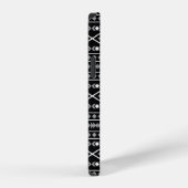 Aztec Shapes Muster Weiß Grau Schwarz iPhone Hülle (Rechte Seite)