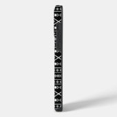 Aztec Shapes Muster Weiß Grau Schwarz iPhone Hülle (Linke Seite)