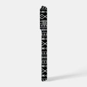 Aztec Shapes Muster Weiß Grau Schwarz iPhone Hülle (Linke Seite)