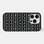 Aztec Shapes Muster Weiß Grau Schwarz iPhone Hülle (Rückseite (Horizontal))