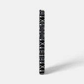 Aztec Shapes Muster Weiß Grau Schwarz iPhone Hülle (Linke Seite)