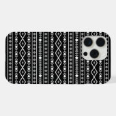Aztec Shapes Muster Weiß Grau Schwarz iPhone Hülle (Rückseite (Horizontal))