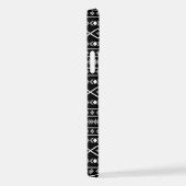 Aztec Shapes Muster Weiß Grau Schwarz iPhone Hülle (Rechte Seite)