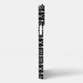 Aztec Shapes Muster Weiß Grau Schwarz iPhone Hülle (Rechte Seite)