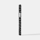 Aztec Shapes Muster Weiß Grau Schwarz iPhone Hülle (Rechte Seite)