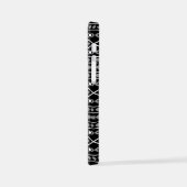 Aztec Shapes Muster Weiß Grau Schwarz iPhone Hülle (Linke Seite)
