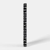 Aztec Shapes Muster Weiß Grau Schwarz iPhone Hülle (Rechte Seite)