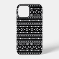 Aztec Shapes Muster Weiß Grau Schwarz