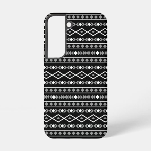 Aztec Shapes Muster Weiß Grau Schwarz Samsung Galaxy Hülle (Rückseite)
