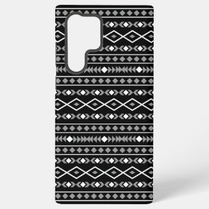 Aztec Shapes Muster Weiß Grau Schwarz Samsung Galaxy Hülle