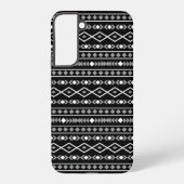 Aztec Shapes Muster Weiß Grau Schwarz Samsung Galaxy Hülle (Rückseite)