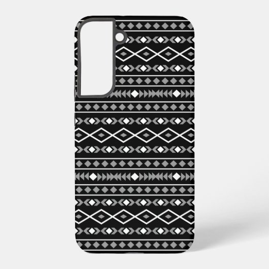 Aztec Shapes Muster Weiß Grau Schwarz Samsung Galaxy Hülle (Rückseite)