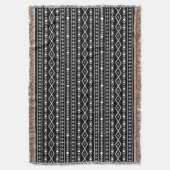 Aztec Shapes Pattern Grau Schwarz Decke (Vorderseite Vertikal)