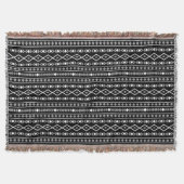 Aztec Shapes Pattern Grau Schwarz Decke (Vorderseite)