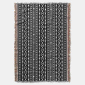 Aztec Shapes Pattern Grau Schwarz Decke (Vorderseite Vertikal)
