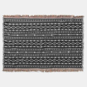 Aztec Shapes Pattern Grau Schwarz Decke (Vorderseite)