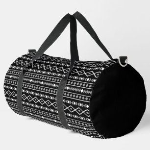 Aztec Shapes Pattern Grau Schwarz Duffle Bag