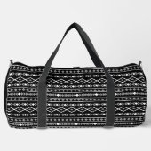 Aztec Shapes Pattern Grau Schwarz Duffle Bag (Vorderseite)