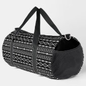Aztec Shapes Pattern Grau Schwarz Duffle Bag (Rechte Ecke)