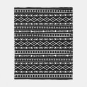 Aztec Shapes Pattern Grau Schwarz Fleecedecke (Vorderseite)