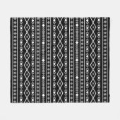 Aztec Shapes Pattern Grau Schwarz Fleecedecke (Vorderseite (Horizontal))