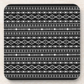 Aztec Shapes Pattern Grau Schwarz Getränkeuntersetzer (Vorderseite)