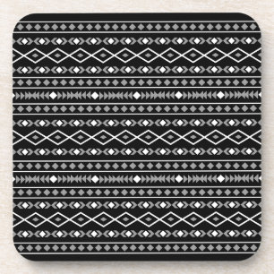 Aztec Shapes Pattern Grau Schwarz Getränkeuntersetzer