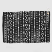 Aztec Shapes Pattern Grau Schwarz Golfhandtuch (Horizontal)