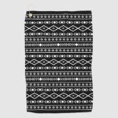Aztec Shapes Pattern Grau Schwarz Golfhandtuch (Vorderseite)
