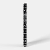 Aztec Shapes Pattern Grau Schwarz iPhone Hülle (Rechte Seite)