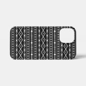 Aztec Shapes Pattern Grau Schwarz iPhone Hülle (Rückseite (Horizontal))